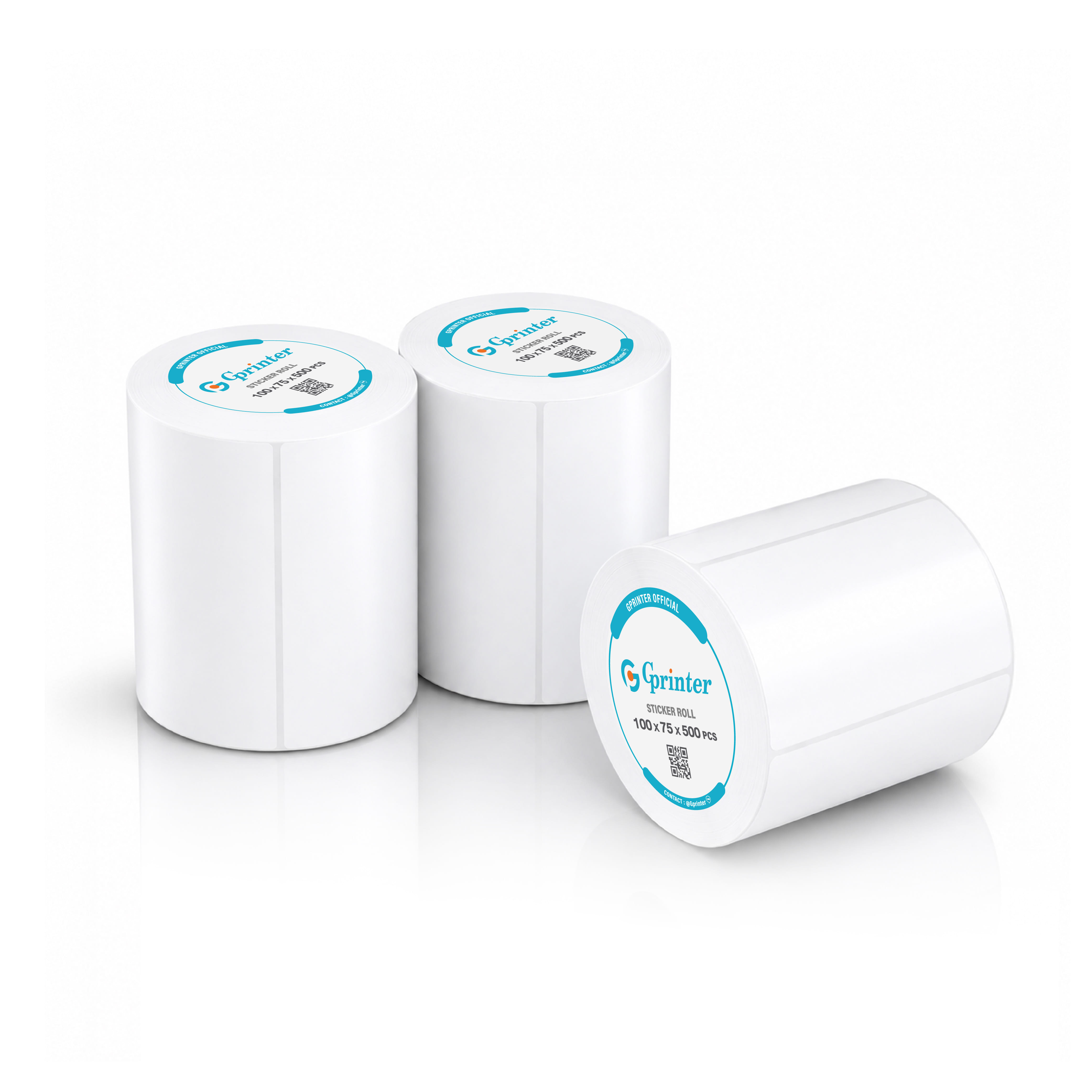 กระดาษสติ๊กเกอร์ความร้อน GPRINTER 100X75 500 แผ่น แบบม้วน 1 ม้วน